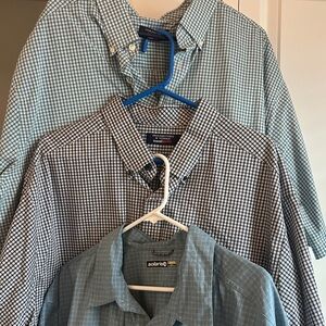 Roundtree & Yorke Men's Blue and Black Checkered Shirts